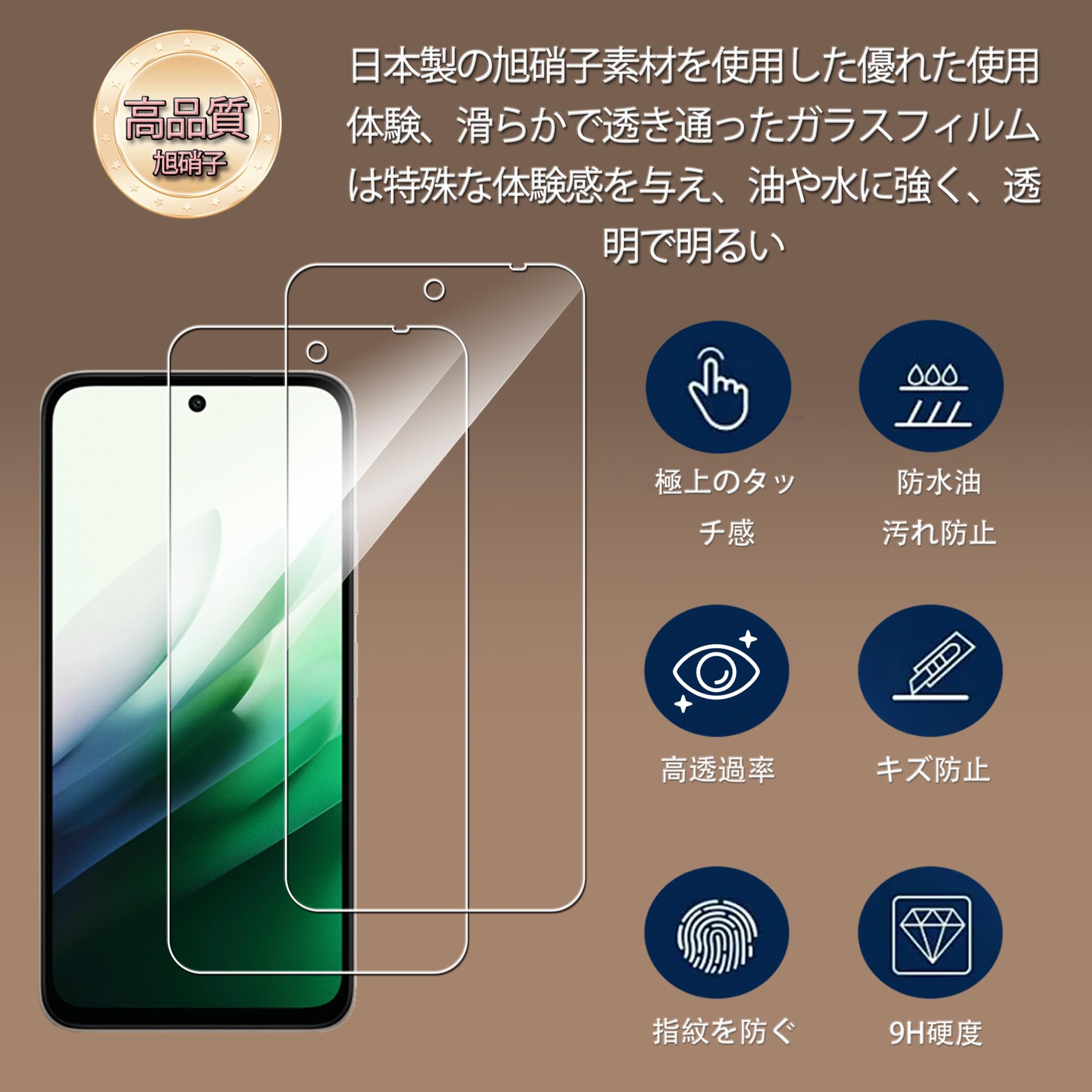 Xiaomi Redmi 15 5G スマホカバー、ガラスフィルム2枚付き Amazon.co.jp: 用 Redmi 15 5G ガラスフィルム 2枚 + カメラフィルム